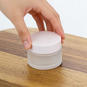 Wholesale 5ml 10ml 15ml 20ml 30ml 50ml 100ml Round Wide Mouth Frosted Glass Cosmetic <b>Empty</b> Cream <b>Jar</b> Packaging - Product Image 2