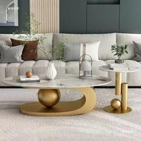 Ensemble de Tables Basses Modernes de Luxe de Haute Qualité, Style Nordique, Noir et Doré, pour Salon