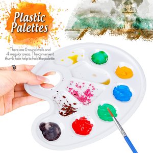 <span class=keywords><strong>Paleta</strong></span> de pintura al óleo de dibujo de forma de pie de material plástico para estudiante de artista - Product Image 5