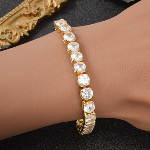 Zeadear secure snap lock wholesale custom <b>copper</b> cubic zirconia tennis women fashion premium glamorous 18k gold plated <b>bracelet</b> - Product Image 1