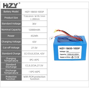 Batería de iones de litio 10s5p, <span class=keywords><strong>36V</strong></span>, 12Ah, <span class=keywords><strong>18650</strong></span>, 12000 mah, para altavoz de patinete - Product Image 6
