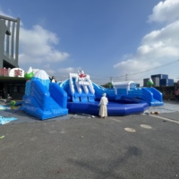 Parc aquatique gonflable Ceyu pour projets commerciaux de location, installations de divertissement extérieur, château gonflable avec toboggan et piscine