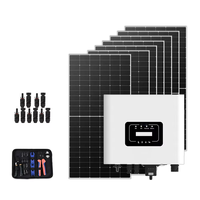 Système solaire hybride tout-en-un 15/20 kW MPPT avec batterie au lithium 30 kWh, système complet de secours domestique connecté au réseau