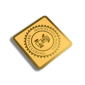 Sous-verre carré en métal doré avec impression sérigraphique – Offre promotionnelle à succès - Product Image 1