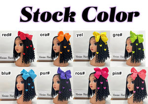 Fujia Crianças Trançado Rabo De Cavalo Com Fitas Beads Curly End Crianças Rabo De Cavalo Com Beads e Bow Destacável Rabo De Cavalo para Crianças - Product Image 5