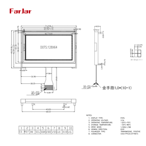 COG loại 2.8 inch FSTN/STN đồ họa 128x64 tích cực đơn sắc <span class=keywords><strong>LCD</strong></span> hiển thị - Product Image 5