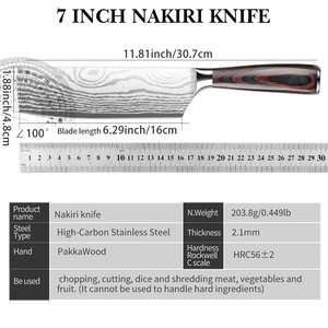 <span class=keywords><strong>Couteau</strong></span> de cuisine en acier inoxydable IOKO 4CR13, <span class=keywords><strong>couteau</strong></span> à découper de style japonais, manche en bois Pakka, <span class=keywords><strong>couteau</strong></span> de chef pour trancher le bœuf, <span class=keywords><strong>couteau</strong></span> Nakiri - Product Image 6