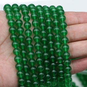 Perles de jade malaisien rondes, perles en vrac pour la fabrication de bracelets, 8 mm, couleur verte naturelle, origine Yiwu, été 2024 - Product Image 3