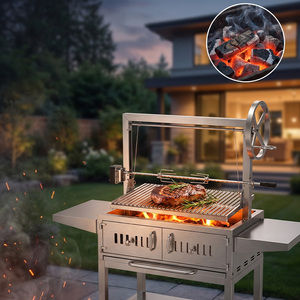 <span class=keywords><strong>Barbecue</strong></span> Asado Santa Maria à hauteur réglable <span class=keywords><strong>en</strong></span> acier inoxydable, au feu de bois, pour jardin, patio, restaurant extérieur - Product Image 3