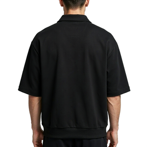 T-shirt d'été décontracté pour homme à col montant, coupe ample, en coton tissé imprimé numériquement, avec logo personnalisé - Product Image 6
