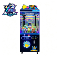 Machine à griffes à monnayeur pour capsules et balles, avec accepteur de billets, LED, en métal, pour centre commercial