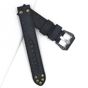 Nouveau design, bracelets de montre en cuir véritable vintage de 18 mm, 20 mm, 22 mm, 24 mm, bracelet de montre en cuir à rivets, accessoires de remplacement pour montres - Product Image 4