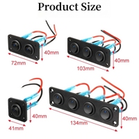 Panneau d'interrupteurs pour éclairage tout-terrain 12V, 3 broches marche/arrêt, étanche, 2 interrupteurs à bascule ronds pour voiture, remorque, camion, bateau, camping-car