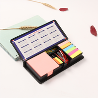 Bloc-notes autocollants en cuir PU avec logo personnalisable et pochette, ensemble cadeau pour le bureau, l'école, la maison