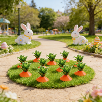 Décoration de jardin de Pâques en forme de carotte en plastique de luxe, plantes artificielles imperméables pour l'extérieur, kit DIY personnalisé, installation facile pour la pelouse au printemps
