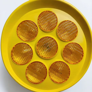 8 pièces LED clignotant saoudien <span class=keywords><strong>arabe</strong></span> 390mm ROADSAFE lumière solaire de tournesol voyant d'avertissement de trafic jaune panneau de signalisation lumière ambre - Product Image 1