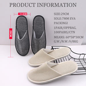 Pantuflas de Baño Ecológicas de <span class=keywords><strong>Lino</strong></span> y Algodón de un Solo Uso, Suaves, para Habitaciones de Hotel, Portátiles para Viajes - Product Image 3