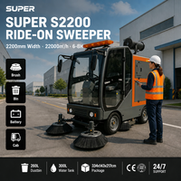 Balayeuse professionnelle pour sols, rues et routes 2200mm 22000 ㎡ Démarrage à une touche pour usage commercial