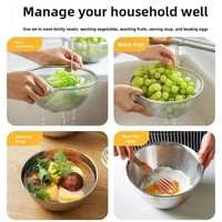 Passoire multifonctionnelle épaissie en acier inoxydable 304, lavage à la main uniquement, pour laver les légumes, les fruits, le riz, égoutter les pâtes cuites