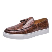 Chaussures en cuir véritable pour hommes de style britannique Ning Qiao, mocassins décontractés blancs à enfiler, modèle 2236, grandes tailles 45-47