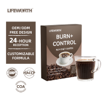 Lifeforn kopi bubuk ramping hijau instan, Label datar perut lingzhi, diet hijau kopi untuk penurunan berat badan