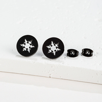Shaungshuo – boucles d'oreilles à breloques en acier inoxydable, joli motif flocon de neige, cadeau de noël, bijoux à la mode pour filles, nouvel an