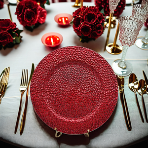 Elegante juego de platos de cargador con adornos dorados y plateados, platos de cena de plástico de inspiración Vintage para bodas en casa, nuevas decoraciones para restaurantes - Product Image 5