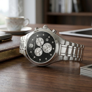 นาฬิกาข้อมือควอตซ์ผู้ชาย กันน้ำ เรืองแสง ดีไซน์ใหม่ หรูหรา สายสแตนเลส สำหรับผู้ชาย - Product Image 3