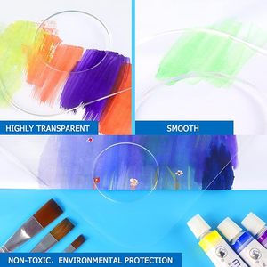 Lot de 2 palettes de peinture acrylique de 11,8 x 7,9 pouces avec trou pour le pouce, <span class=keywords><strong>palette</strong></span> de peinture transparente, facile à nettoyer, antiadhésive, <span class=keywords><strong>palette</strong></span> pour artistes - Product Image 4