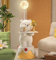 HJ HOME Vente à Chaud Petite Table à Thé LED Lampadaire Crème Vent Ours Joli Dessin Animé pour Salon Décoration Lampadaire