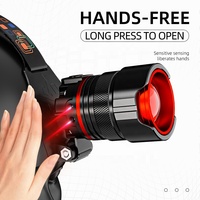 Wason Neue Robuste Aluminium IPX5 Wasserdichte Typ-C Wiederaufladbare 500 Lumen LED Zoom Stirnlampe 10W 500 Meter Reichweite Kopflampe