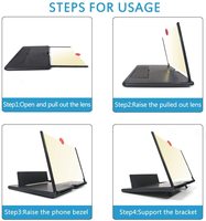 Loupe d'écran de téléphone portable extensible créative 3D avec support amplificateur