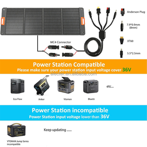 <b>Foldable</b> <b>Solar</b> <b>Panel</b> 200W Monocrystalline ETFE Black IP65 Outdoor Power Supply for RV Emergency Use - Product Image 6