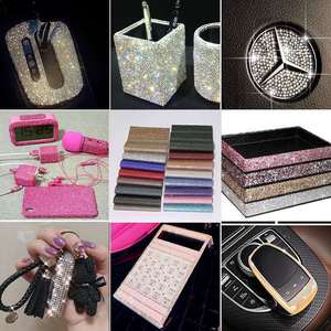 May Mắn Bán Buôn Siêu Đóng 24*40 Cm Tự Dính Rhinestone Lưới Vải Rhinestone Tấm Rhinestone Băng Cho Xe Trang Trí - Product Image 6