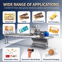Machine d'emballage horizontale automatique PS en acier inoxydable pour snacks, biscuits, pain et emballage sous film en sachet