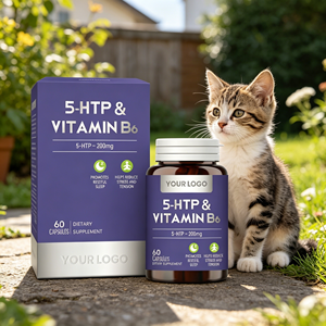 Cápsulas de 5-HTP 200mg con Vitamina B6, Suplemento Diario para el Cuidado del Sueño Relajante para Cachorros, Gatitos, Perros y Gatos - Product Image 4