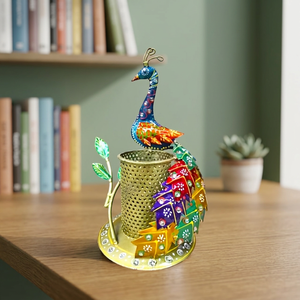 Escultura de Pavo Real de Hierro Fundido Colorida, Hecha a Mano, Decoración Art Deco para el Hogar, Oficina, Sala de Estar - Product Image 3
