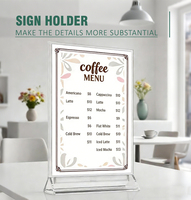 Support de menu de table transparent, porte-affiche double face en plastique transparent, cadres photo pour affichage sur bureau A5