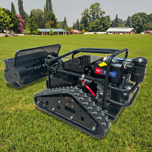 Efficient New Diesel Crawler Control Tractor Automatic Remote Control Mower Straw Return Function Rotary <strong>Plow</strong> for Orchard Lawn - Product Image 1