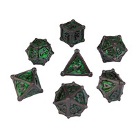 Offre Spéciale – Lot de 7 Dés Métalliques Polyédriques de Luxe Style Gothique Antique pour Jeux de Table D&D et RPG – Idéal pour Cadeaux