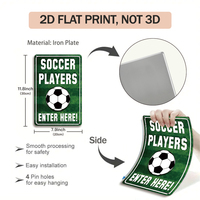 Letrero Metálico Plano de Fútbol, Impresión 2D, Decoración de Pared con Mensaje Deportivo Motivacional para Gimnasio, Patio Trasero, Sala de Deportes