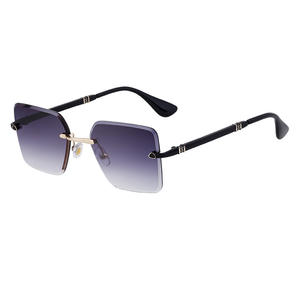Lunettes de soleil carrées personnalisées à bords chanfreinés pour hommes, verres PC noirs, protection UV400, style Instagram, lunettes de mode - Product Image 1