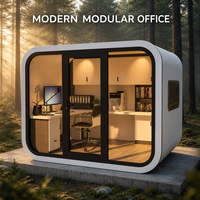 Cabine de bureau insonorisée contemporaine et élégante, ADU Apple Cabin, maison préfabriquée miniature, studio modulaire de jardin, villa portable