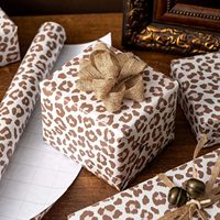 Papier cadeau imprimé léopard marron, 17 pouces x 32,8 pieds, recyclable, simple face, pour anniversaire, baby shower, artisanat