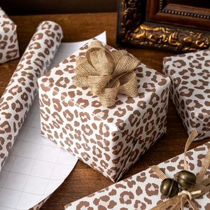 Brown Leopard Print <b>Wrapping</b> <b>Paper</b> 17 In X 32.8 Ft Single Side Recyclable Gift Wrap For Birthday Baby Shower Craft - Product Image 2