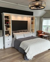Armoires murales latérales sur mesure en bouleau massif pour lit Murphy, design transitoire, gain de place, pliables pour bureau/chambre d'amis