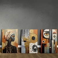 SQ 3 pièces/ensemble abstrait africain noir femmes Art peinture pour salon luxe décor à la maison impressions sur toile encadré mur Art