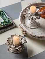 Bougeoir Lotus en fonte forgé, bougeoir Vintage en métal pour décoration de Table