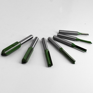 Green Straight Milling Cutter 7 Pc Set 1/4 Shank Carbide 2 Flutes For Woodworking Cnc Machining Center - Product Image 1