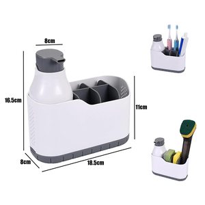 WOKA Organisateur d'évier <span class=keywords><strong>de</strong></span> cuisine Porte-éponge Distributeur <span class=keywords><strong>de</strong></span> savon Épurateur Égouttoir Accessoires <span class=keywords><strong>de</strong></span> <span class=keywords><strong>vaisselle</strong></span> Évier Caddy avec plateau d'égouttage - Product Image 2